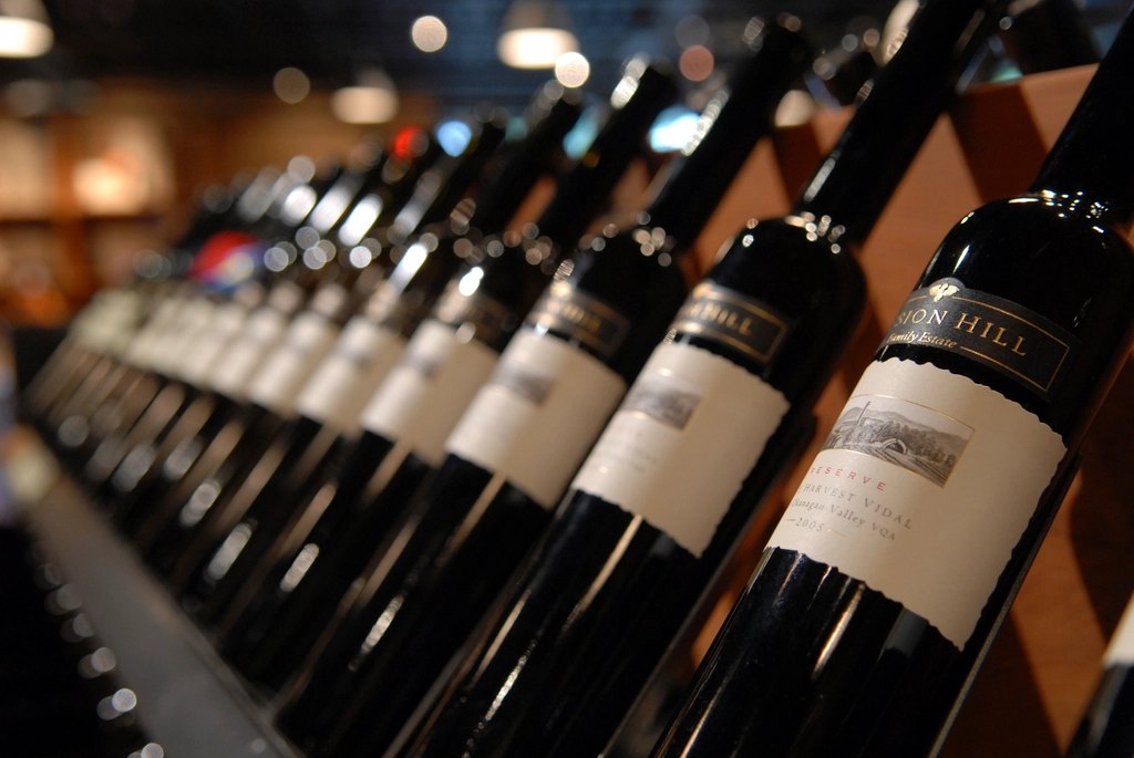 Wine Line printed list on a table